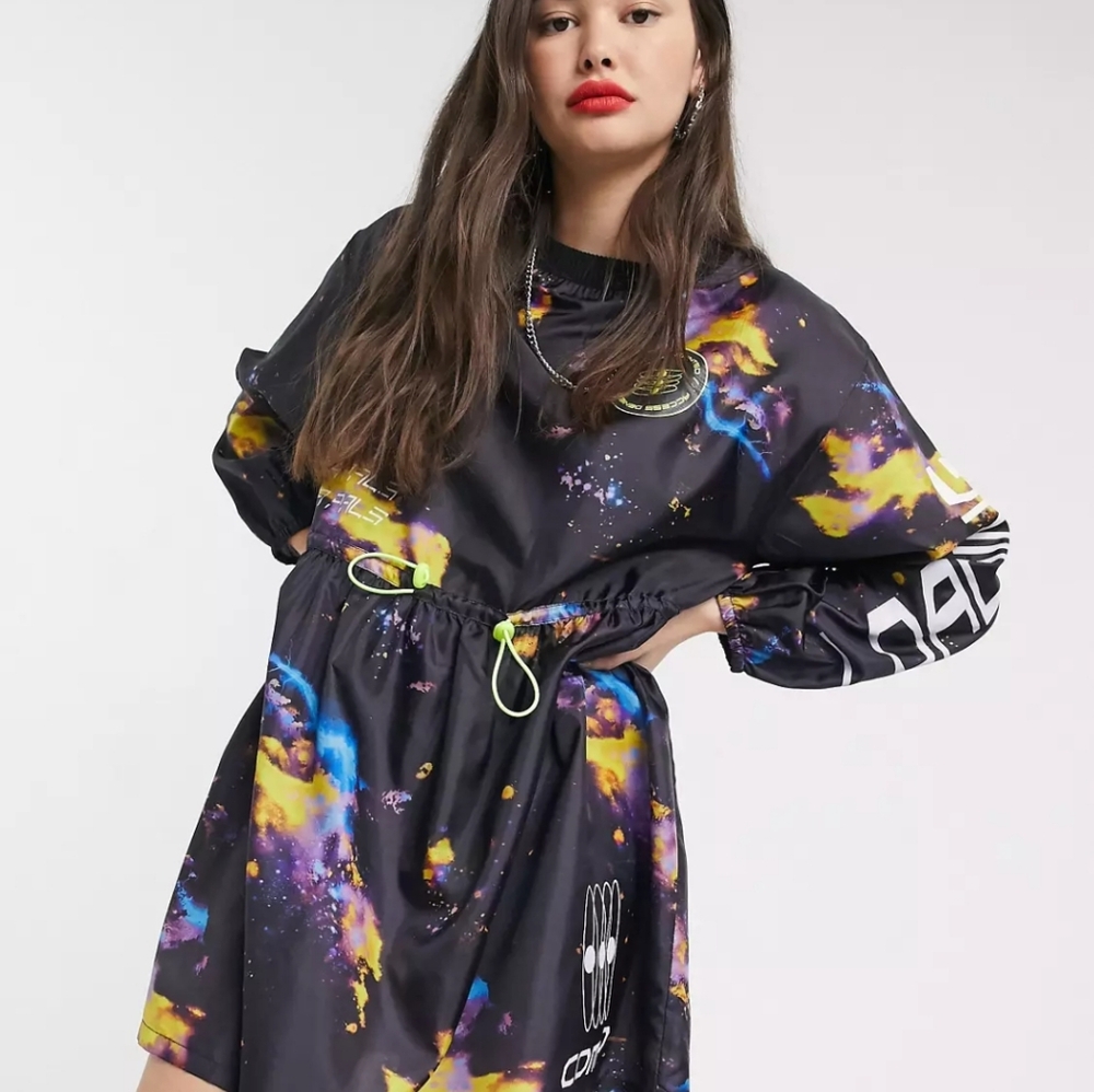 ASOS Collusion Cosmic Print Black Dress